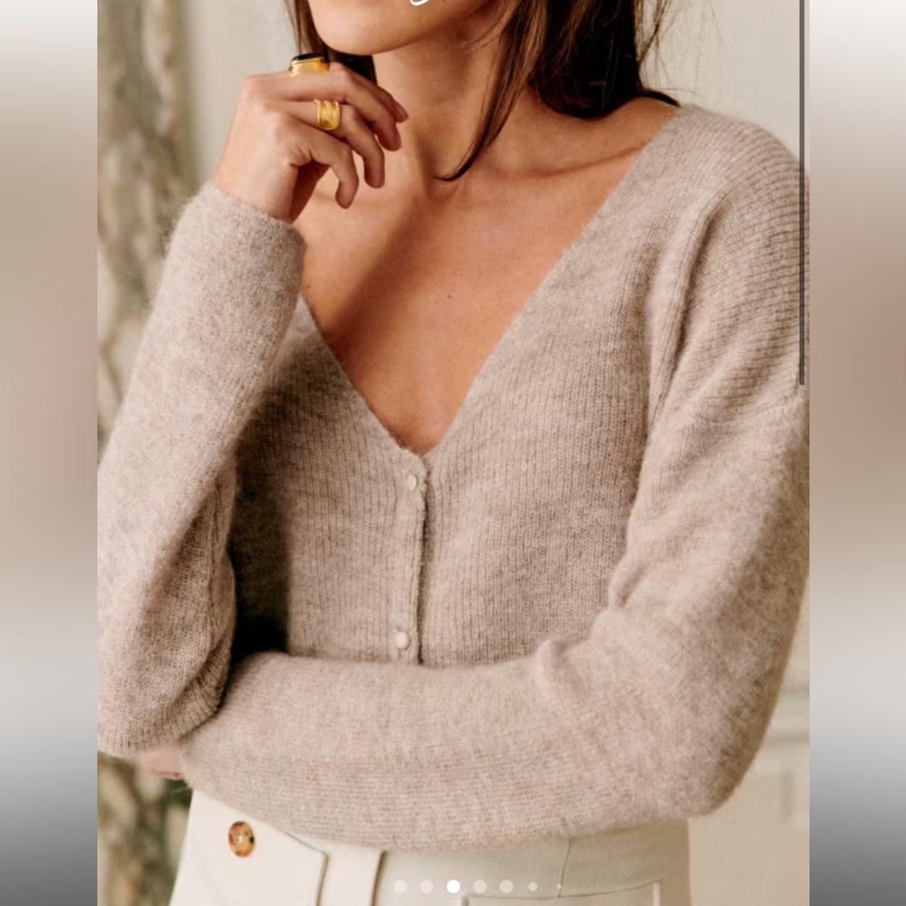 Sezane Barry Cardigan in Light Beige